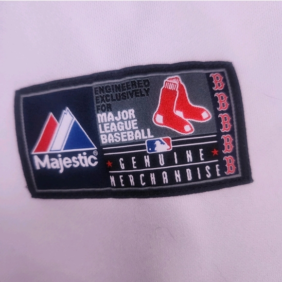 Majestic MLB Men Boston Red Sox White Jersey Size 2XL Vintage Stars 4th Of July - Picture 2 of 6